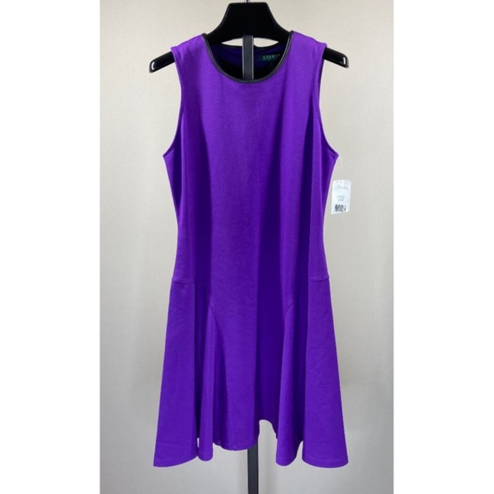 NWT LRL RALPH LAUREN COCKTAIL DRESS! WOMENS MEDIUM purple black party